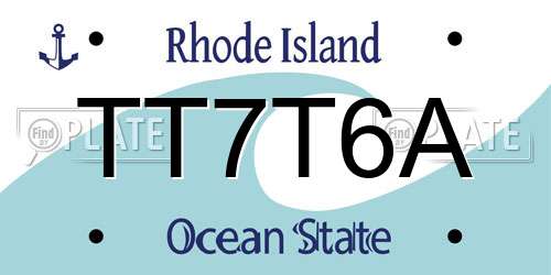 TT7T6A Rhode Island License Plate