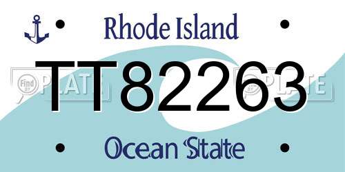 TT82263 Rhode Island License Plate