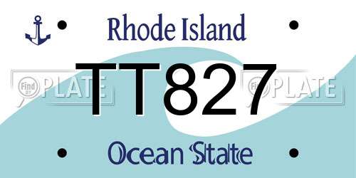 TT827 Rhode Island License Plate