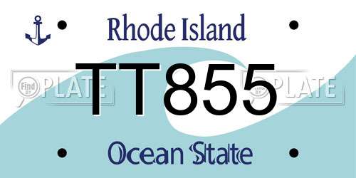 TT855 Rhode Island License Plate