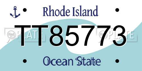 TT85773 Rhode Island License Plate
