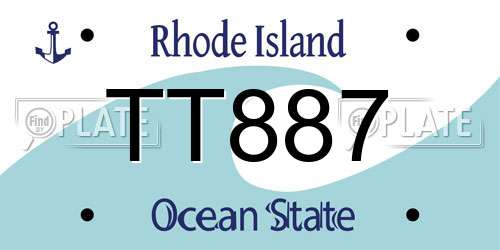 TT887 Rhode Island License Plate