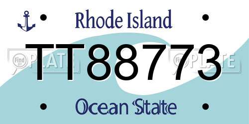 TT88773 Rhode Island License Plate