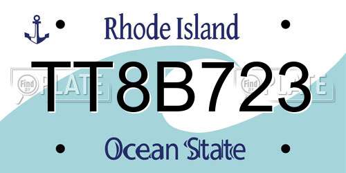 TT8B723 Rhode Island License Plate
