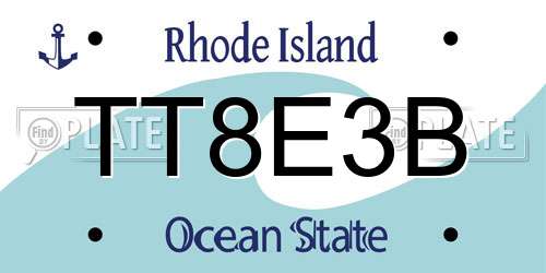TT8E3B Rhode Island License Plate