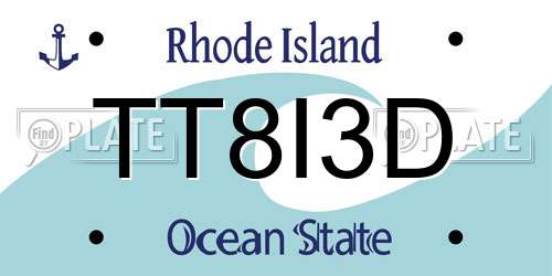 TT8I3D Rhode Island License Plate