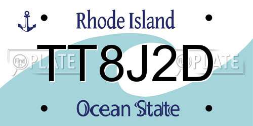 TT8J2D Rhode Island License Plate