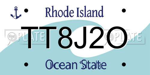 TT8J2O Rhode Island License Plate