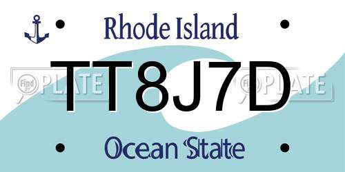 TT8J7D Rhode Island License Plate