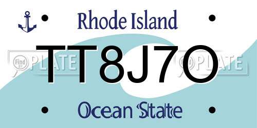 TT8J7O Rhode Island License Plate