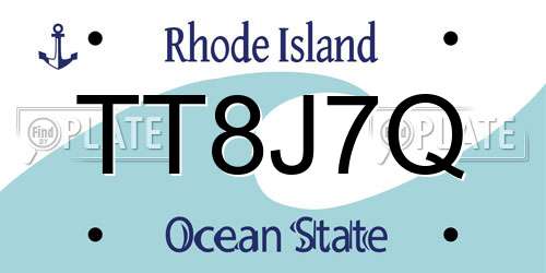 TT8J7Q Rhode Island License Plate