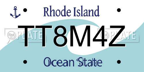 TT8M4Z Rhode Island License Plate