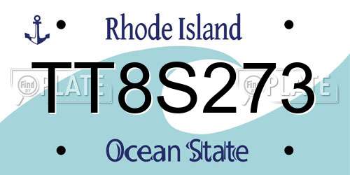 TT8S273 Rhode Island License Plate