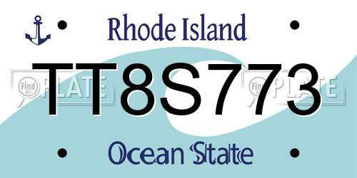TT8S773 Rhode Island License Plate
