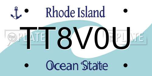 TT8V0U Rhode Island License Plate