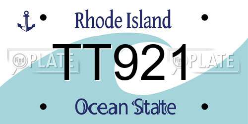 TT921 Rhode Island License Plate
