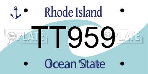 TT959 Rhode Island License Plate