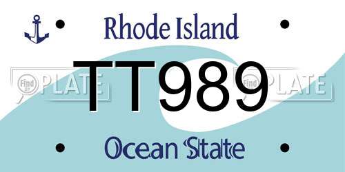 TT989 Rhode Island License Plate