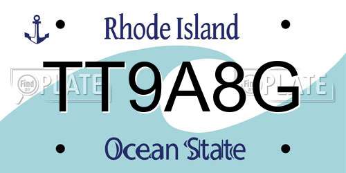 TT9A8G Rhode Island License Plate