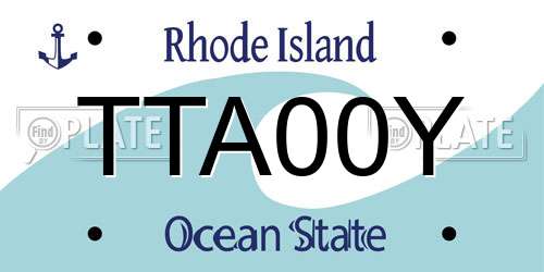 TTA00Y Rhode Island License Plate