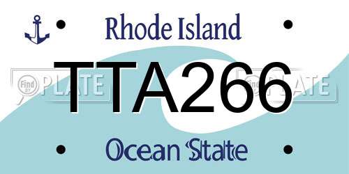 TTA266 Rhode Island License Plate