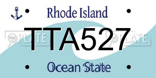 TTA527 Rhode Island License Plate