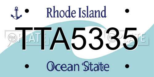 TTA5335 Rhode Island License Plate