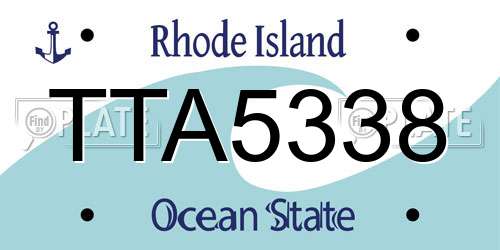 TTA5338 Rhode Island License Plate