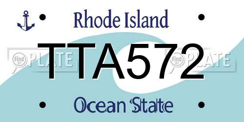 TTA572 Rhode Island License Plate