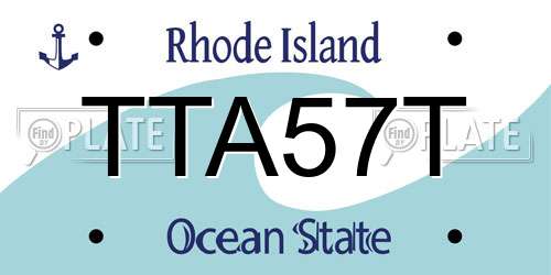 TTA57T Rhode Island License Plate