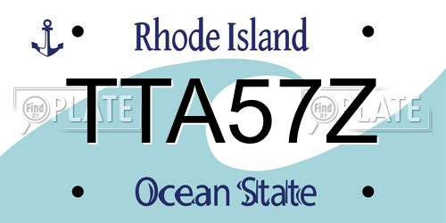 TTA57Z Rhode Island License Plate