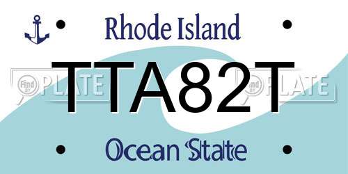 TTA82T Rhode Island License Plate