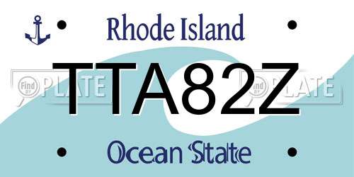 TTA82Z Rhode Island License Plate