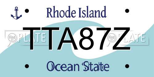 TTA87Z Rhode Island License Plate