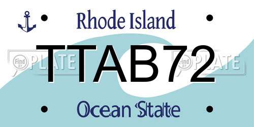 TTAB72 Rhode Island License Plate