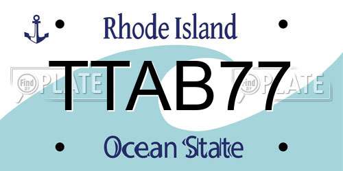 TTAB77 Rhode Island License Plate