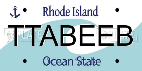 TTABEEB Rhode Island License Plate