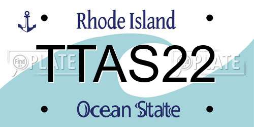 TTAS22 Rhode Island License Plate
