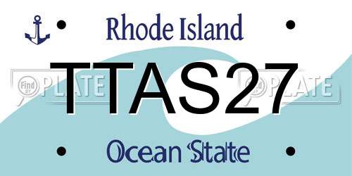 TTAS27 Rhode Island License Plate