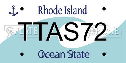 TTAS72 Rhode Island License Plate