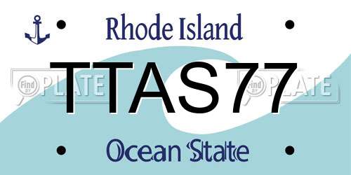 TTAS77 Rhode Island License Plate