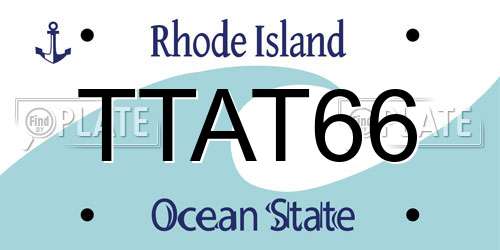 TTAT66 Rhode Island License Plate