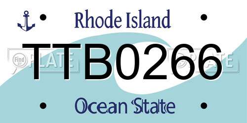 TTB0266 Rhode Island License Plate
