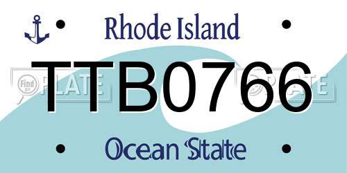 TTB0766 Rhode Island License Plate