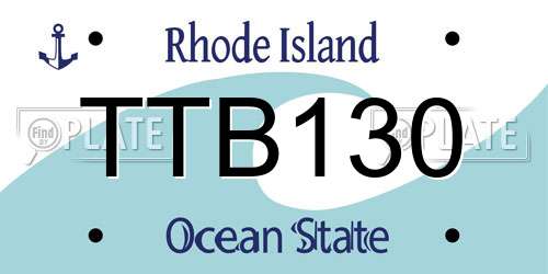 TTB130 Rhode Island License Plate