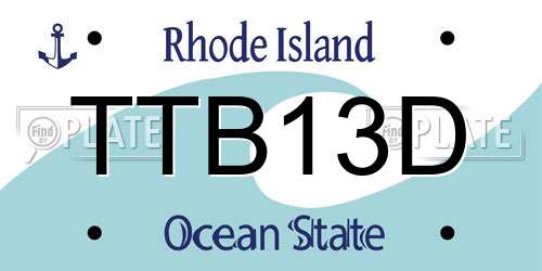 TTB13D Rhode Island License Plate