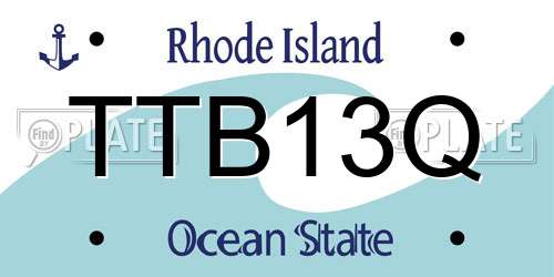 TTB13Q Rhode Island License Plate