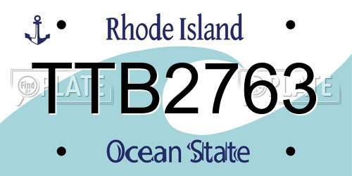 TTB2763 Rhode Island License Plate