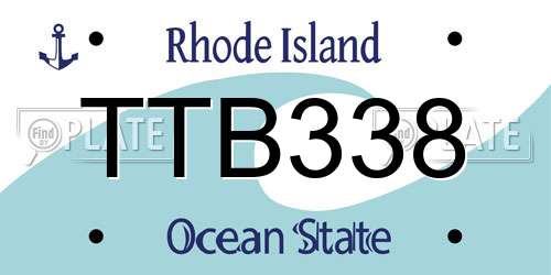 TTB338 Rhode Island License Plate