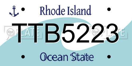 TTB5223 Rhode Island License Plate